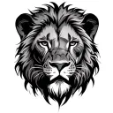 lions face with scars tattoo design idea