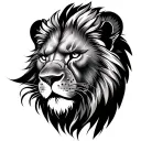 lions face with scars tattoo design idea