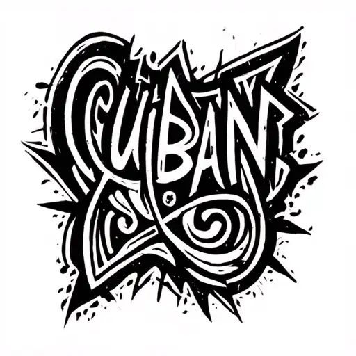 "Cuban " "Cuban " Graffiti Style Tribal Arm tattoo design idea
