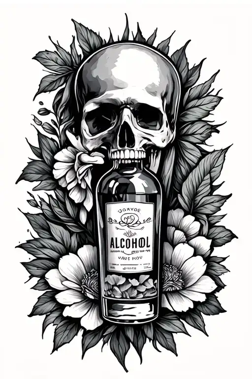 recovered alcoholic finding solace tattoo design idea