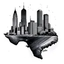 Dallas Texas skyline tattoo design idea
