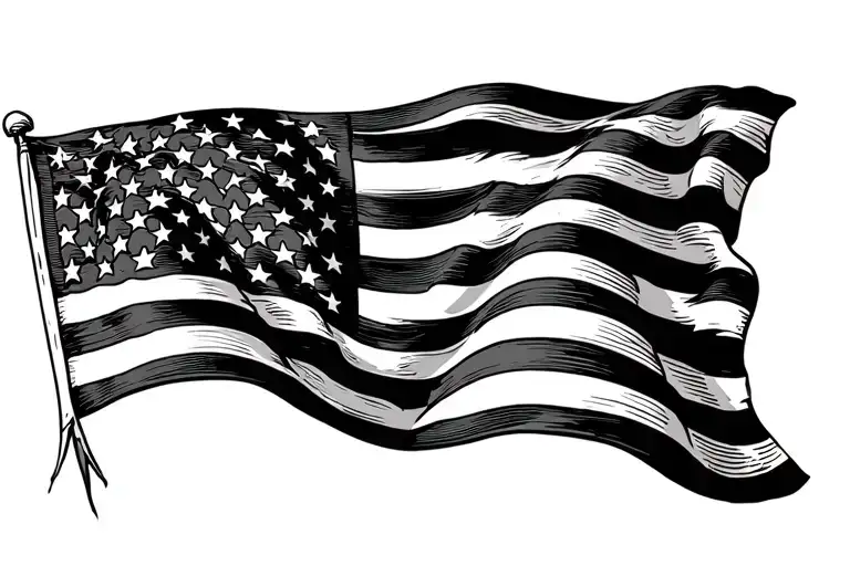 American flag tattoo design idea