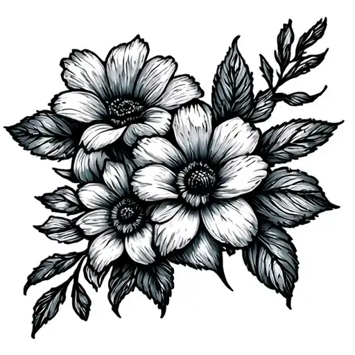flowers, tampa bay lightning hockey, boston bruins hockey tattoo design idea