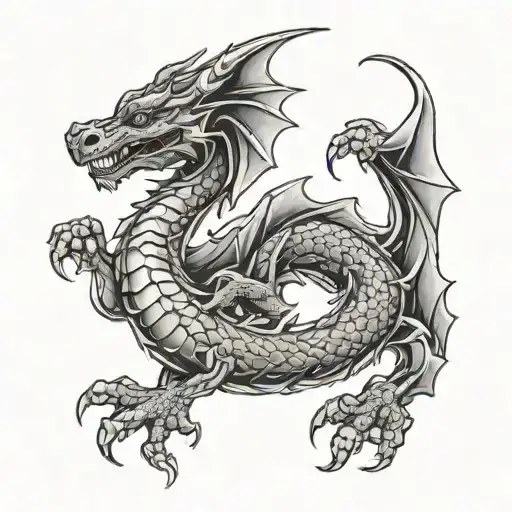 dragon wrapped round tattoo design idea