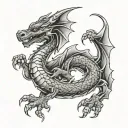 dragon wrapped round tattoo design idea