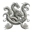 dragon wrapped round tattoo design idea