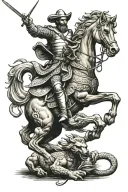 St. George killing the dragon tattoo design idea