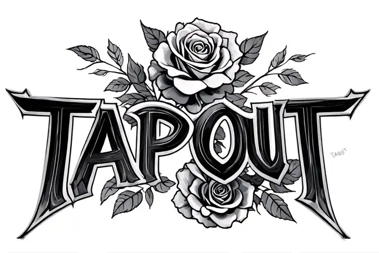 "tapout" INfinity and roses tattoo design idea