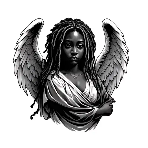 Angel With Dreads tattoo design idea