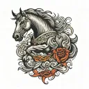 demonic horse tattoo design idea