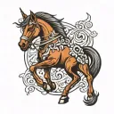 demonic horse tattoo design idea