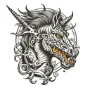 demonic horse tattoo design idea