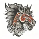 demonic horse tattoo design idea