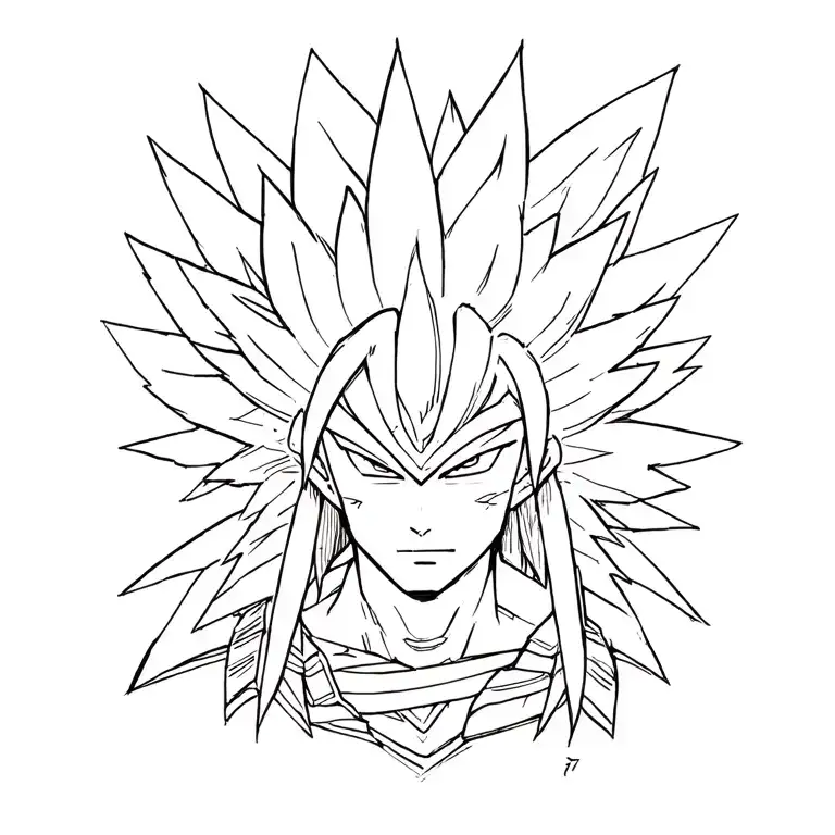 native American Indian super saiyan tattoo design idea