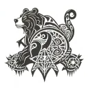 kingdom hearts combined with bear elements symetrical  tattoo design idea