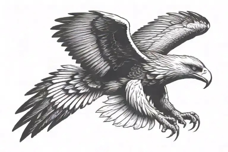 wedge tail eagle; water lily flower tattoo design idea