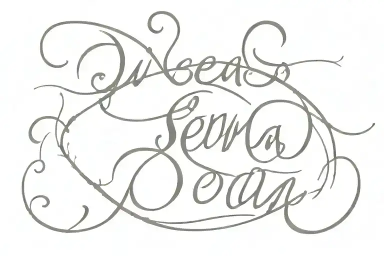 create calligraphic tattoo with this sentence. first line : "Que sera, sera" second line : "What will be, will be" tattoo design idea