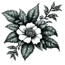 William morris trailing small flowers and acanthus leaf tattoo design idea