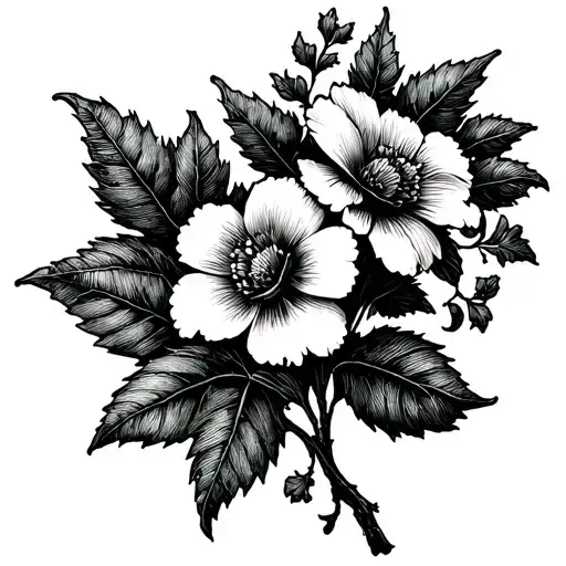 William morris trailing small flowers and acanthus leaf tattoo design idea