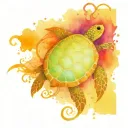 turtle neuron wave tattoo design idea