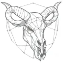 geometric Capricorn bull skull tattoo drawing style tattoo design idea