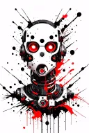 robotic cod tattoo design idea