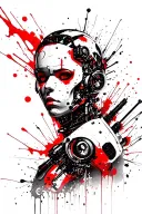 robotic cod tattoo design idea