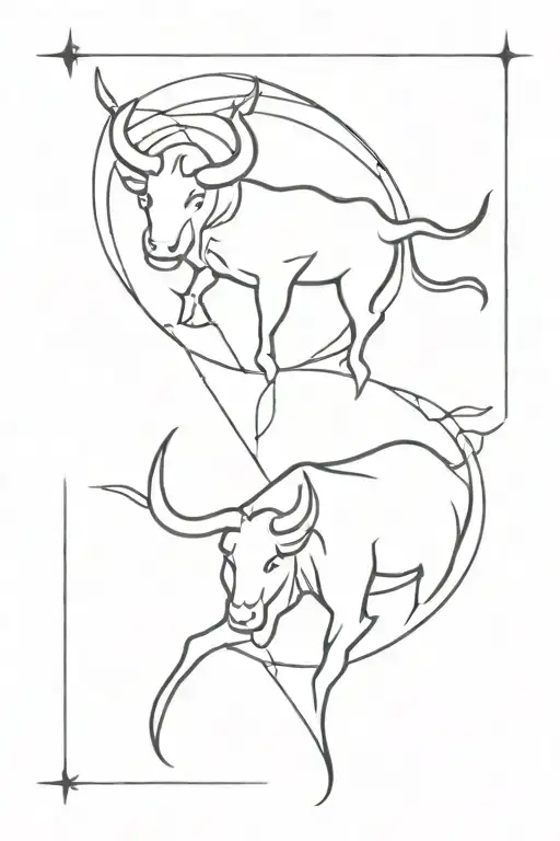taurus and leo signs combined tattoo design idea
