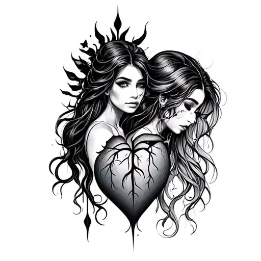Tattoo Leya and Myla Avrc Cardiac rhythm tattoo design idea