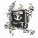 CASSETTE TAPE INSERT tattoo design idea