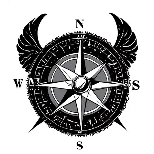 space cowboy compass rose tattoo tattoo design idea