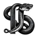 snake around number 19 tattoo design idea