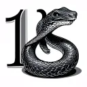 snake around number 19 tattoo design idea