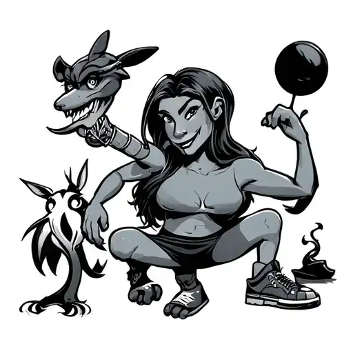 90s cartoons tattoo design idea