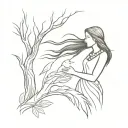 Pocahontas and Grandmother Willow tree tattoo design idea