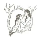 Pocahontas and Grandmother Willow tree tattoo design idea