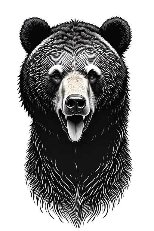 Bear head tattoo design idea