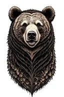 Bear head tattoo design idea