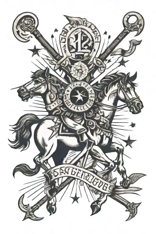 Sagittarius and number 12 tattoo design idea