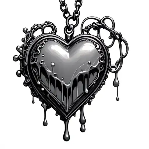heart shaped locket with drip  tattoo design idea
