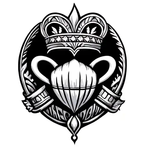 Claddagh polynesian band tattoo design idea