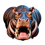 hippo with part of the exposed cranio tattoo design idea