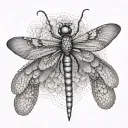 mandela, dragonfly perched tattoo design idea