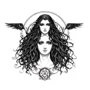 hecate triple goddess tattoo design idea