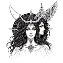 hecate triple goddess tattoo design idea