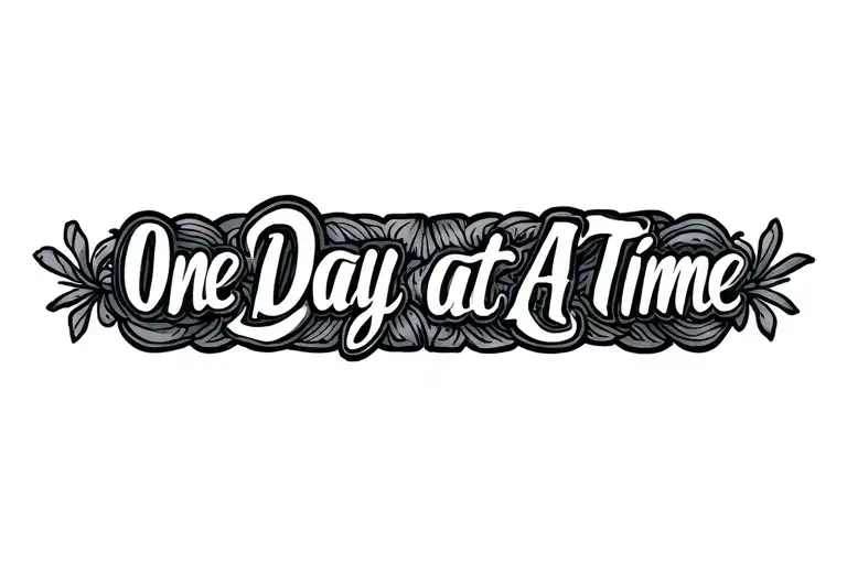 "One Day at a Time" Arm band tattoo tattoo design idea