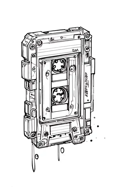 Old cassette tape tattoo design idea