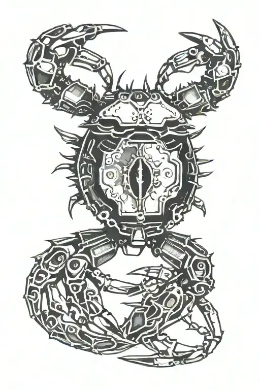 crab made from Car parts and tools tattoo design idea