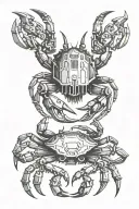 crab made from Car parts and tools tattoo design idea