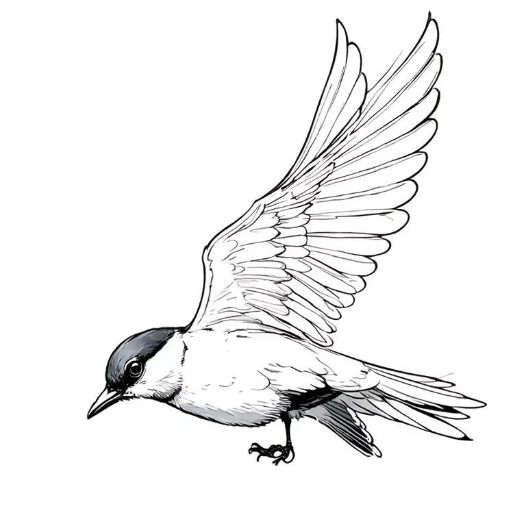 swallow bird flying tattoo design idea